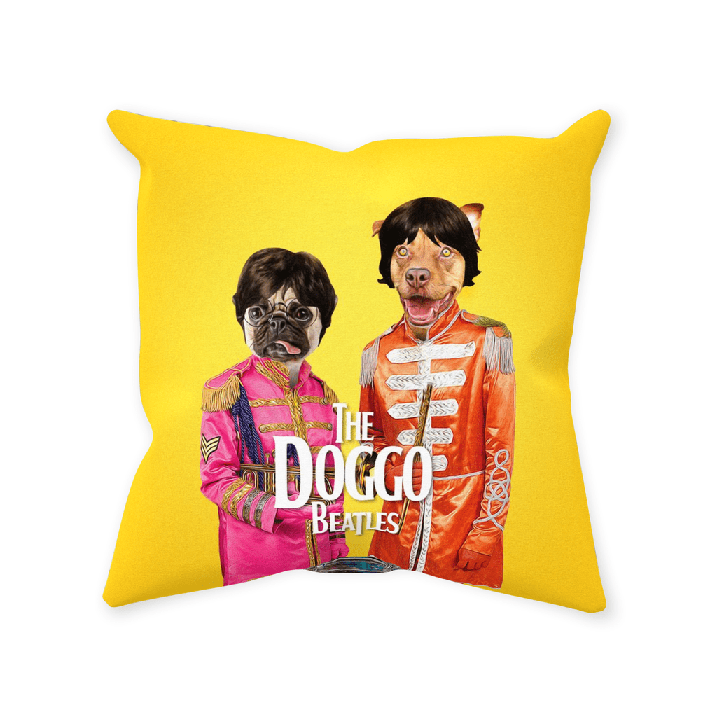 &#39;The Doggo Beatles&#39; Personalized 2 Pet Throw Pillow