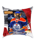 'Edmonton Doggos Hockey' Personalized Pet Throw Pillow