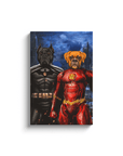 'Batdog & Flash Doggo' Personalized 2 Pet Canvas