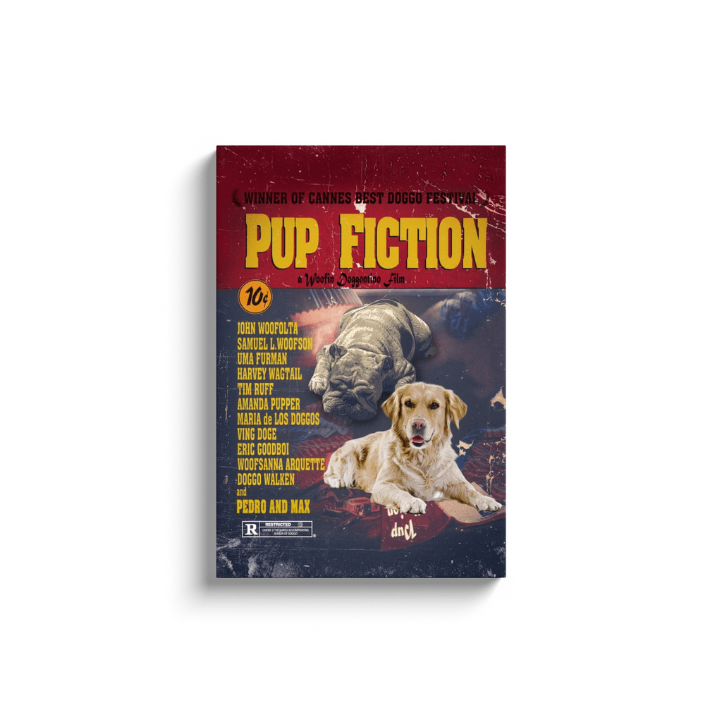 &#39;Pup Fiction&#39; Personalized 2 Pet Canvas