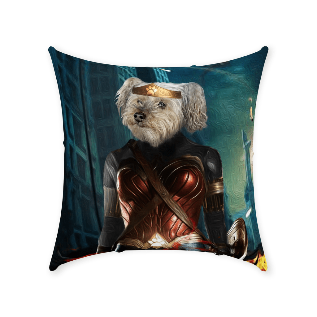 &#39;Wonder Doggette&#39; Personalized Pet Throw Pillow