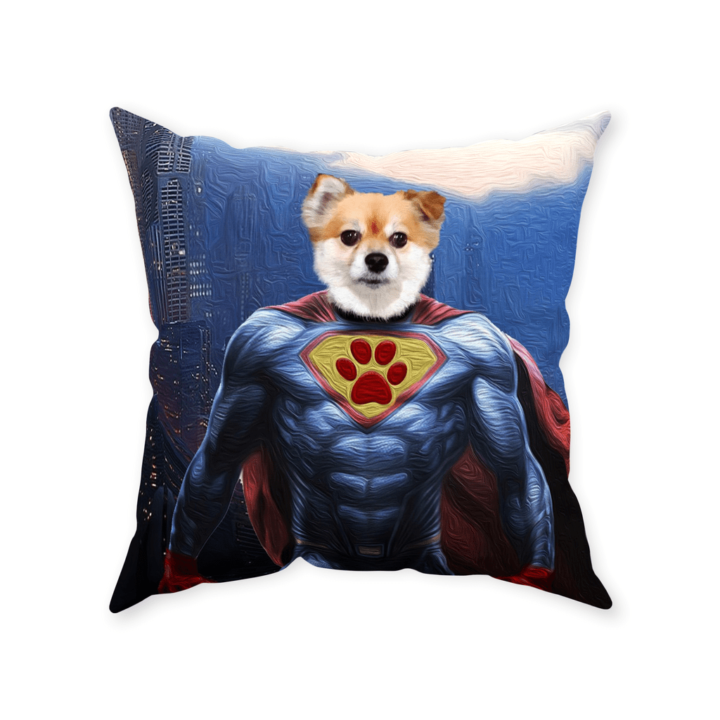 &#39;The Superdog&#39; Personalized Pet Throw Pillow