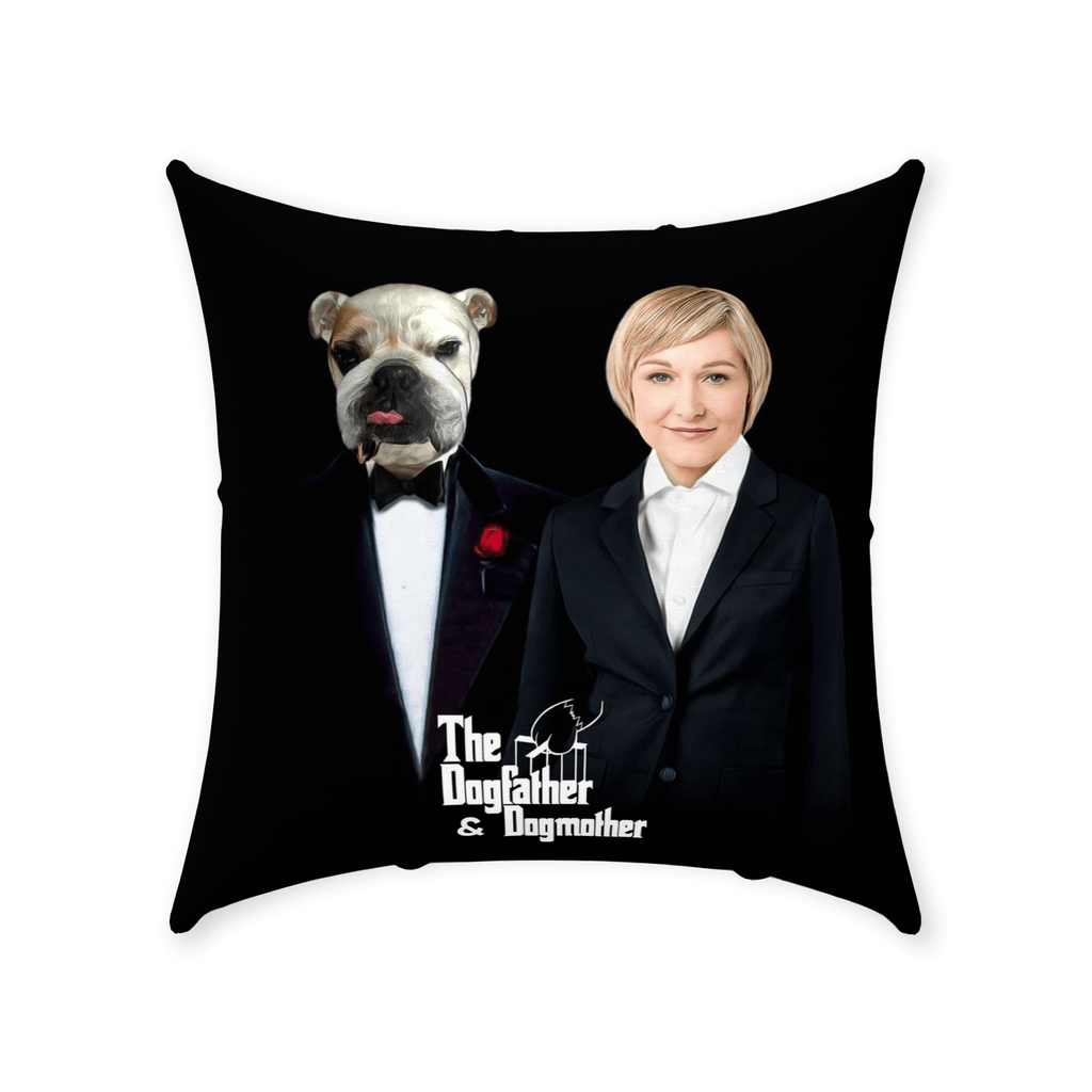 &#39;The Dogfather &amp; Dogmother&#39; Personalized Throw Pillow