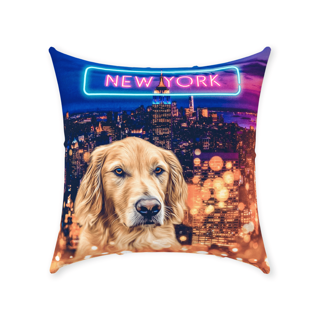 &#39;Doggos of New York&#39; Personalized Pet Throw Pillow