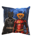 'Batdog & Flash Doggo' Personalized 2 Pet Throw Pillow