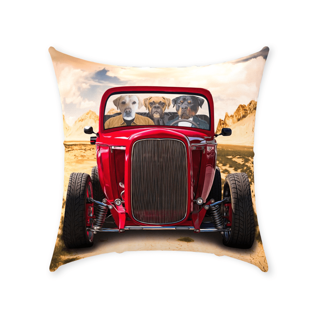 &#39;The Hot Rod&#39; Personalized 3 Pet Throw Pillow