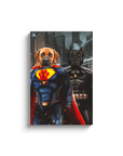 Lienzo personalizado para 2 mascotas 'Superperro y Batdog'