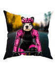 'The Female Cyclist' Personalized Pet Throw Pillow