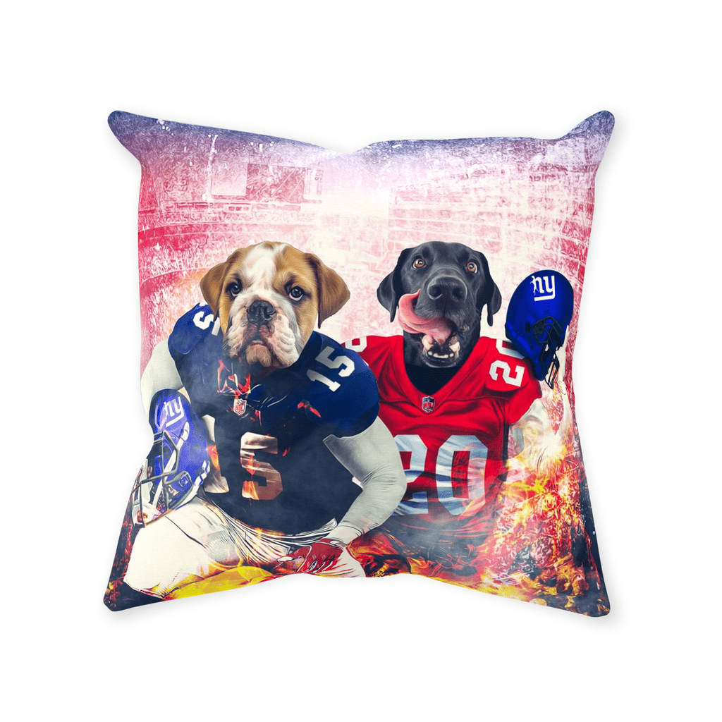 &#39;New York Doggos&#39; Personalized 2 Pet Throw Pillow