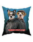 'Trailer Park Dogs 2' Personalized 2 Pet Throw Pillow