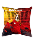 'Montenegro Doggos Euro Football' Personalized Pet Throw Pillow