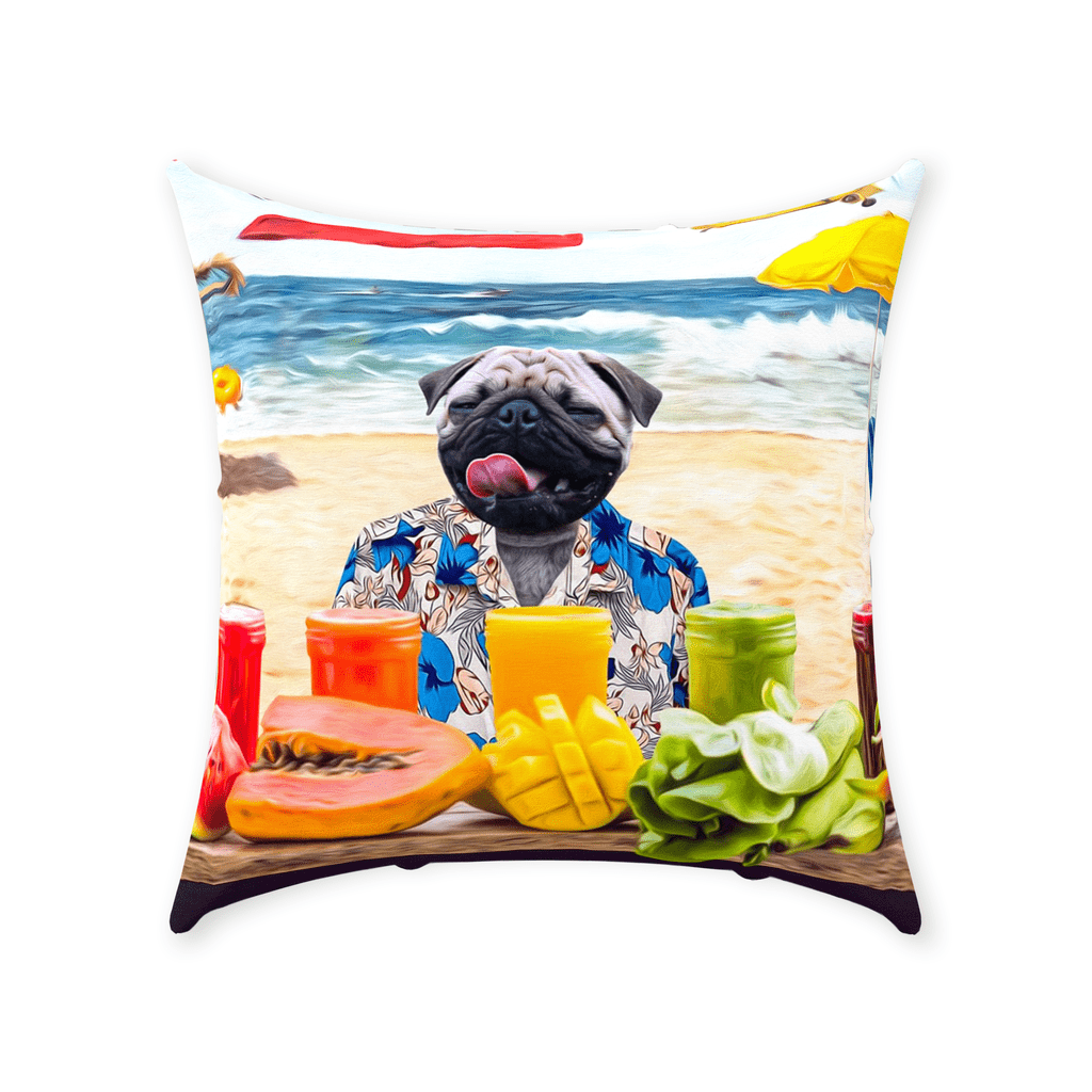 &#39;The Beach Dog&#39; Personalized Pet Throw Pillow