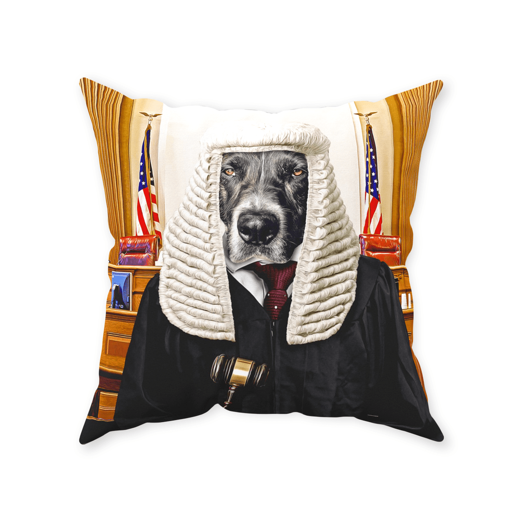 &#39;The Judge&#39; Personalized Pet Throw Pillow