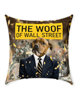 'The Woof of Wall Street' Personalized Pet Throw Pillow
