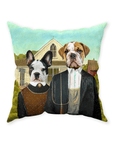 'American Pawthic' Personalized 2 Pet Throw Pillow