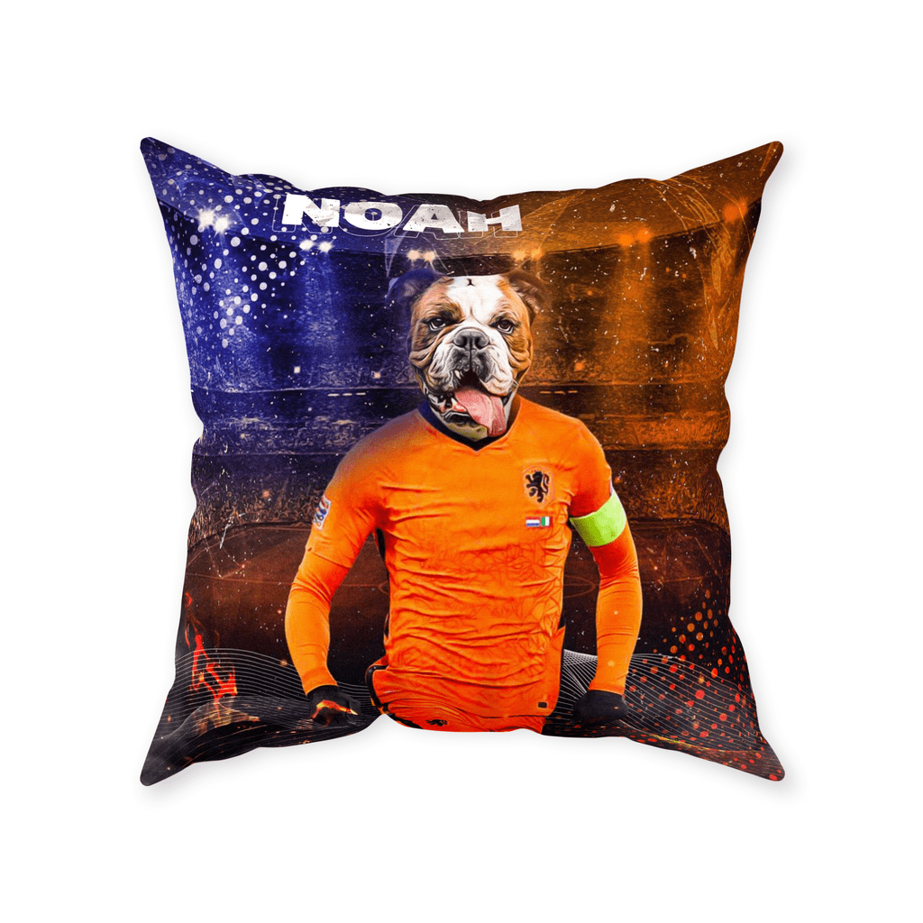 &#39;Holland Doggos Euro Football&#39; Personalized Pet Throw Pillow