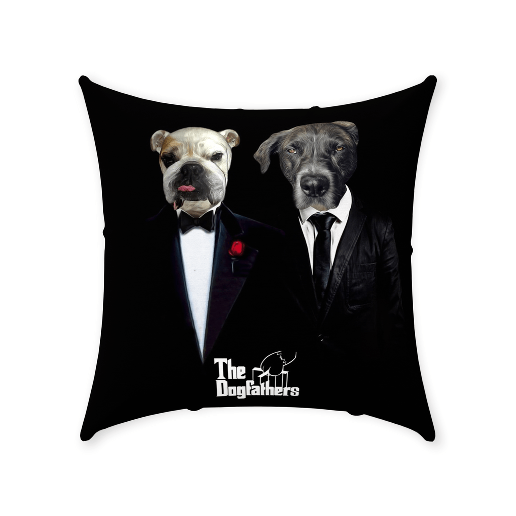 &#39;The Dogfathers&#39; Personalized 2 Pet Throw Pillow