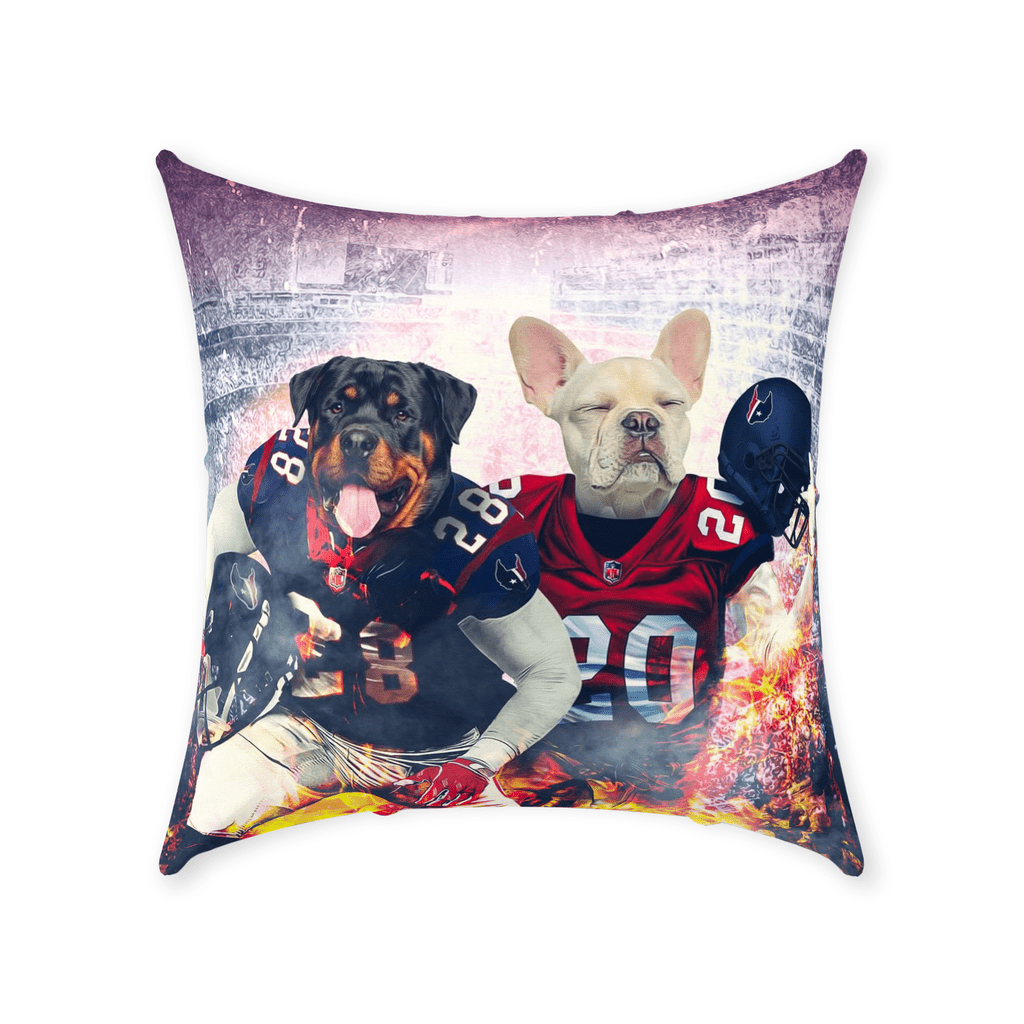 &#39;Houston Doggos&#39; Personalized 2 Pet Throw Pillow
