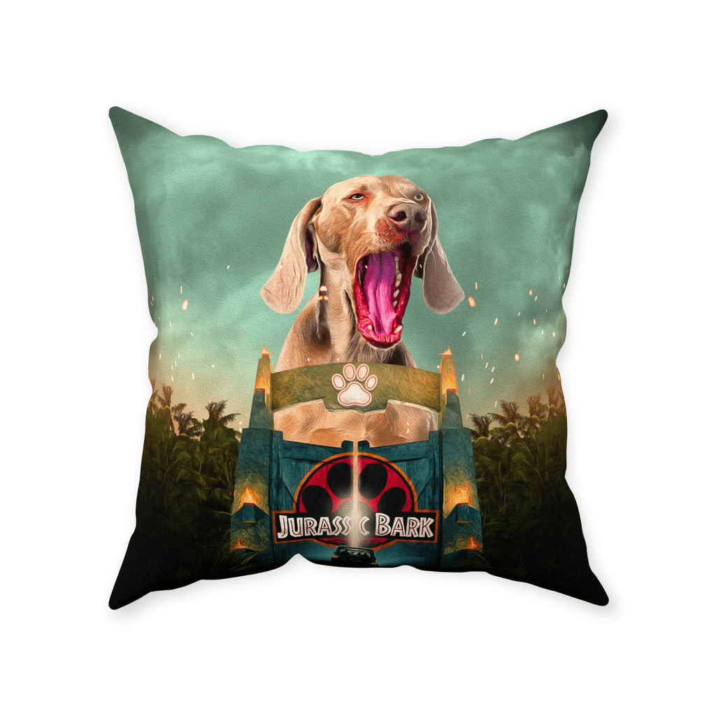 &#39;Jurassic Bark&#39; Personalized Pet Throw Pillow