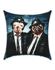 'The Blues Doggos' Personalized 2 Pet Throw Pillow