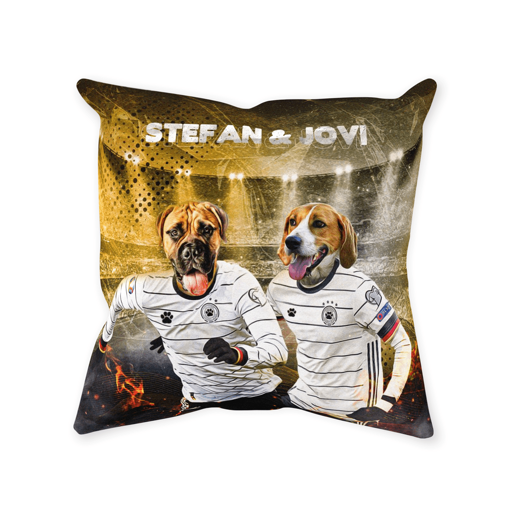 &#39;Germany Doggos&#39; Personalized 2 Pet Throw Pillow