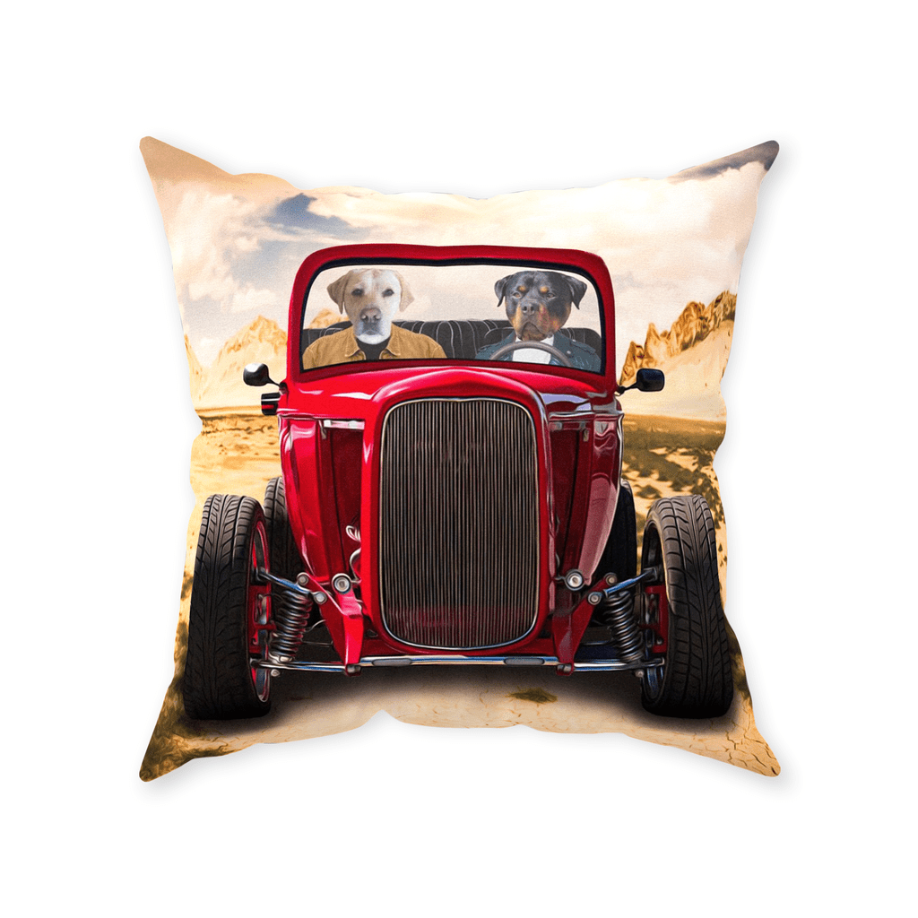 &#39;The Hot Rod&#39; Personalized 2 Pet Throw Pillow