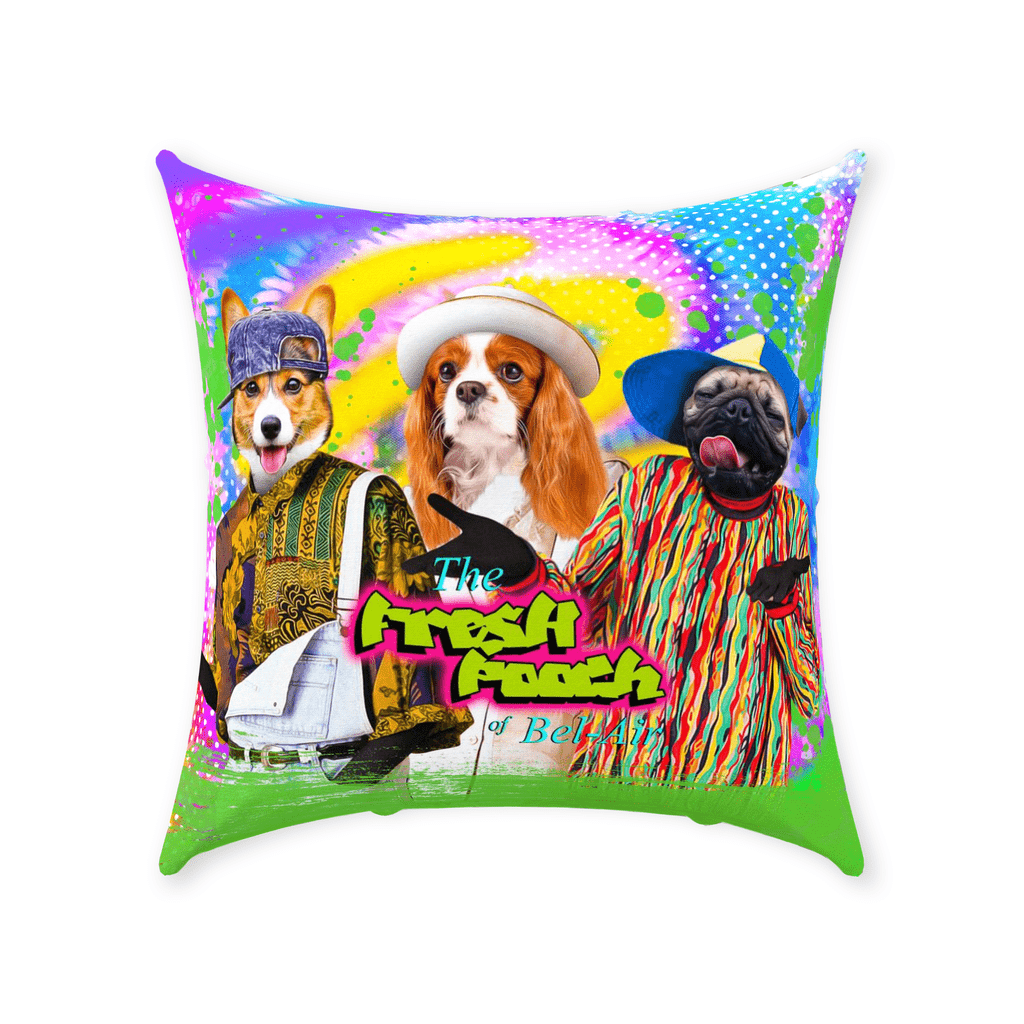 &#39;The Fresh Pooch&#39; Personalized 3 Pet Throw Pillow