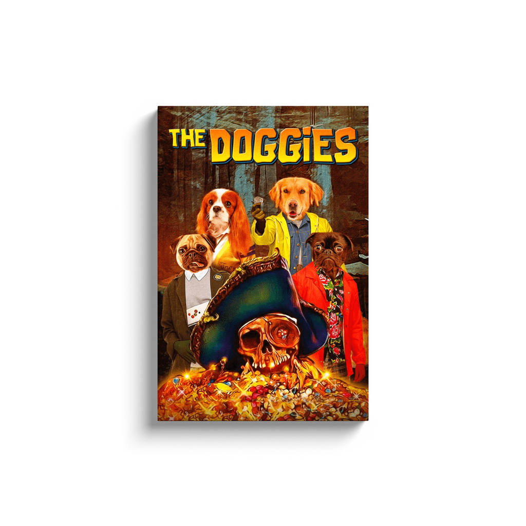 &#39;The Doggies&#39; Personalized 4 Pet Canvas