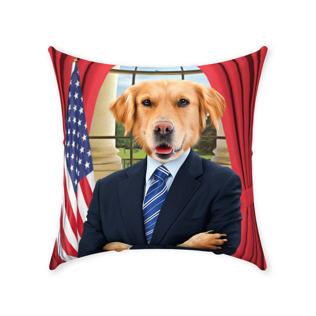 &#39;The President&#39; Personalized Pet Throw Pillow