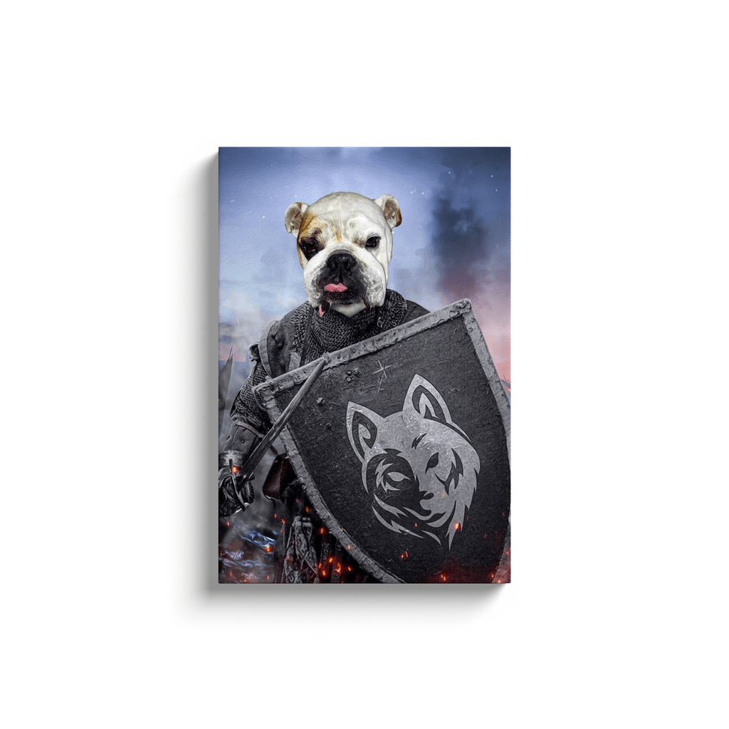 &#39;The Warrior&#39; Personalized Pet Canvas