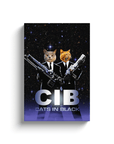 'Cats in Black' Personalized 2 Pet Canvas