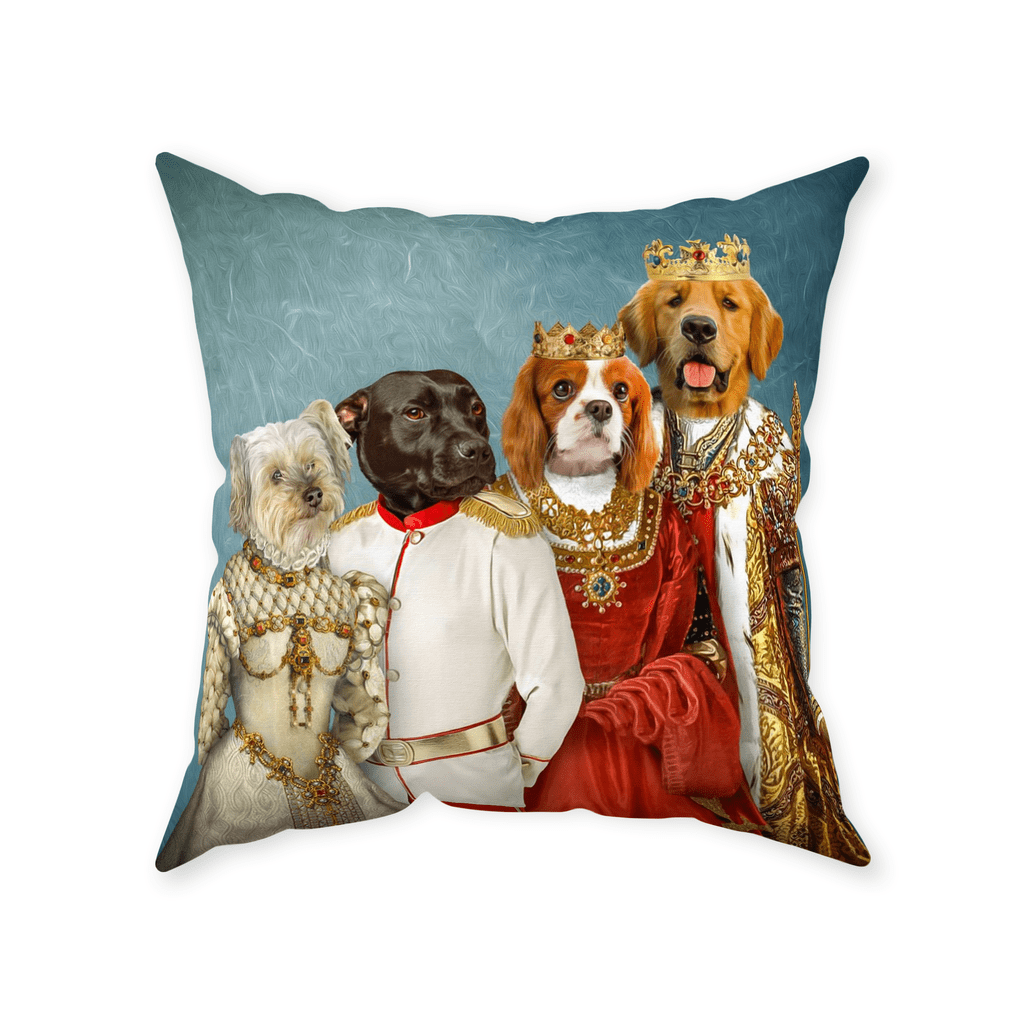 &#39;The Royal Family&#39; Personalized 4 Pet Throw Pillow