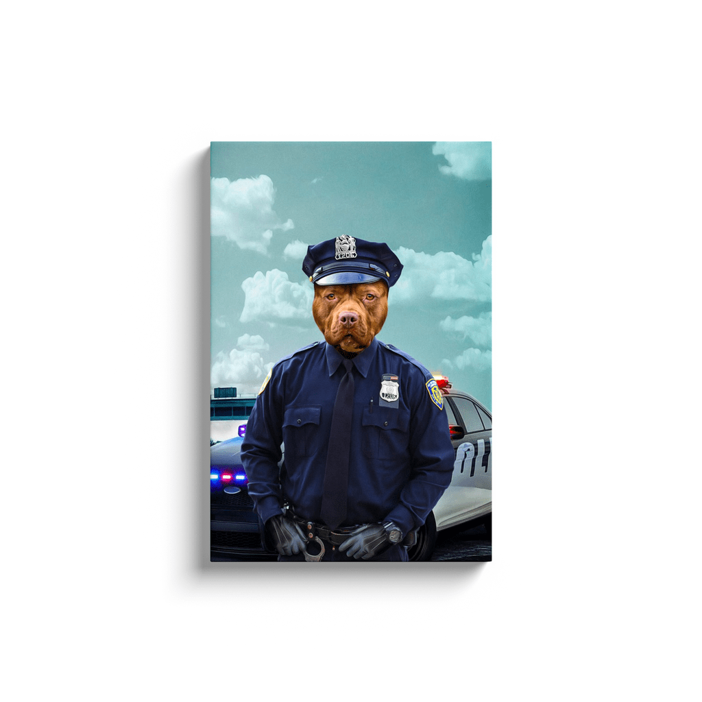 Lienzo Personalizado para Mascotas &#39;El Oficial de Policía&#39;