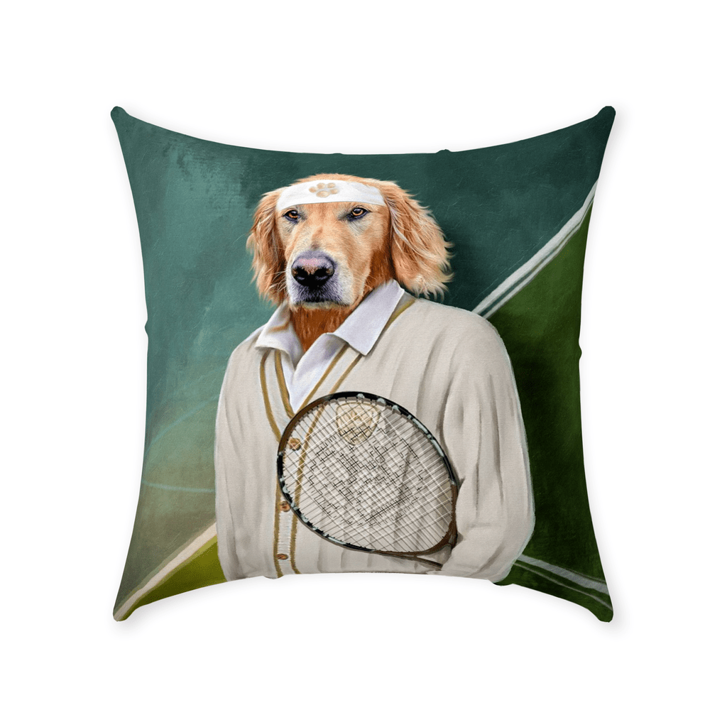 &#39;The Tennis Player&#39; Personalized Pet Throw Pillow
