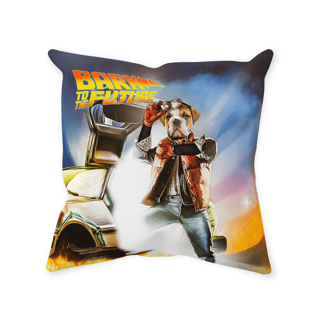 &#39;Bark to the Future&#39; Personalized Pet Throw Pillow