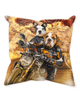 'Dogati Riders' Personalized 2 Pet Throw Pillow