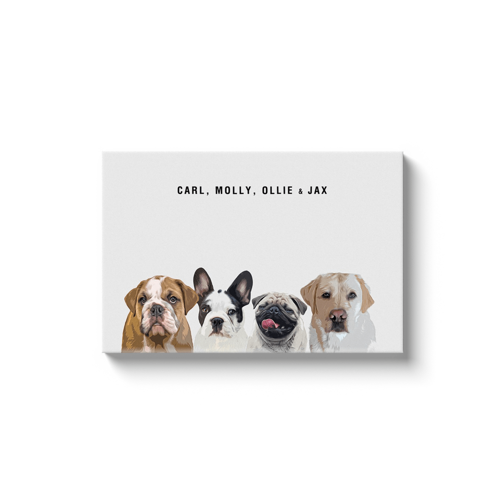 Personalized Modern 4 Pet Canvas