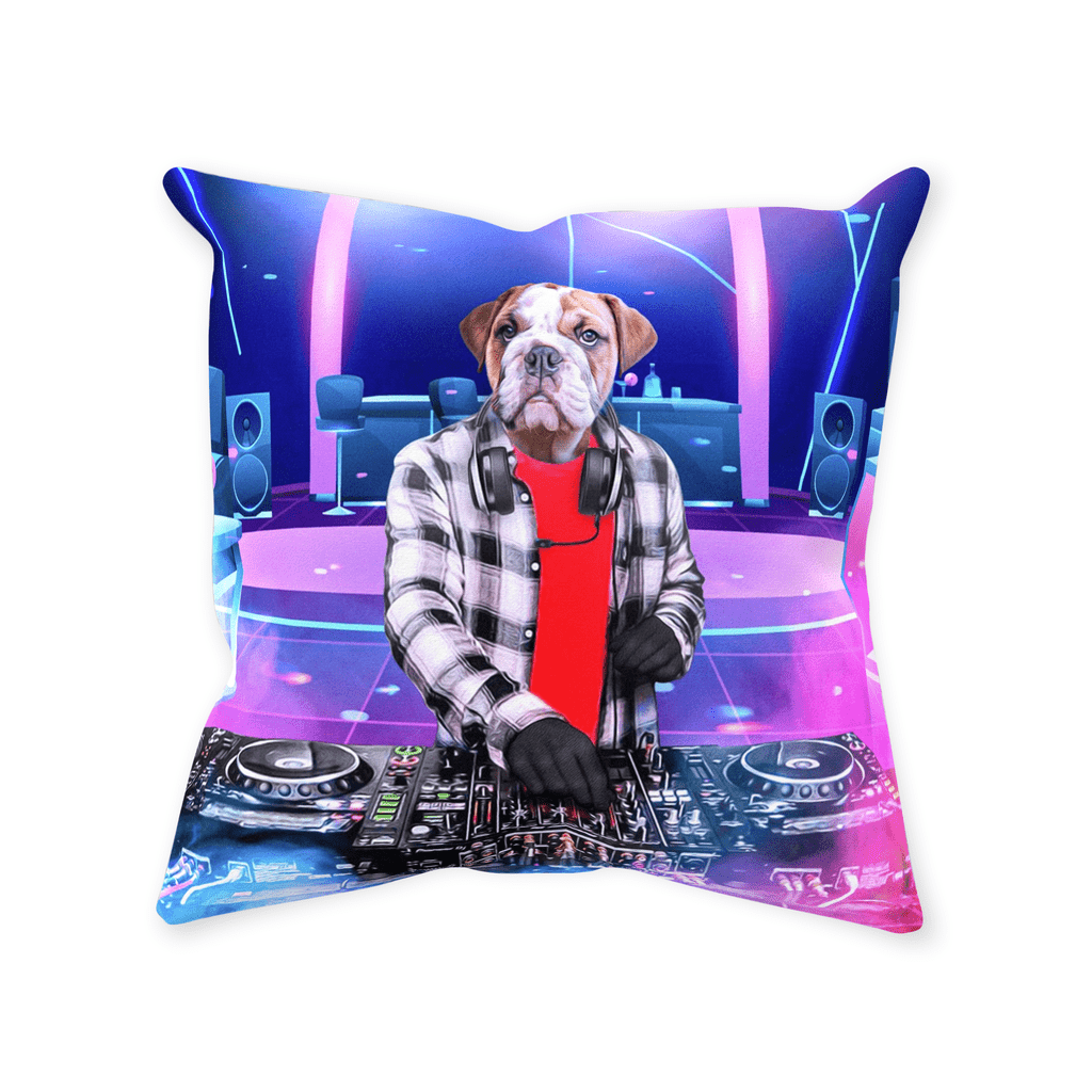 &#39;The Male DJ&#39; Personalized Pet Throw Pillow