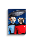 Lienzo personalizado para 2 mascotas 'Doggo-Trek'