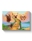 Lienzo personalizado para 3 mascotas 'The Rainbow Bridge 3 Pet'