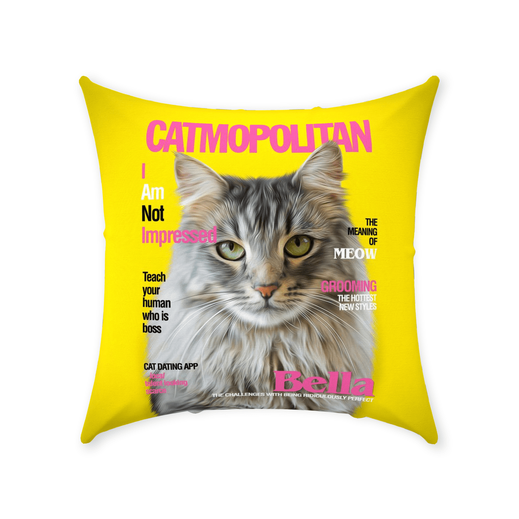 &#39;Catmopolitan&#39; Personalized Pet Throw Pillow