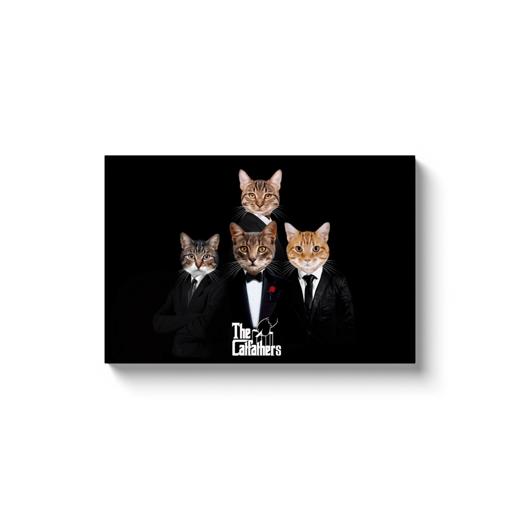 &#39;The Catfathers&#39; Personalized 4 Pet Canvas