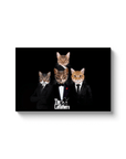 Lienzo personalizado para 4 mascotas 'Los Catfathers'