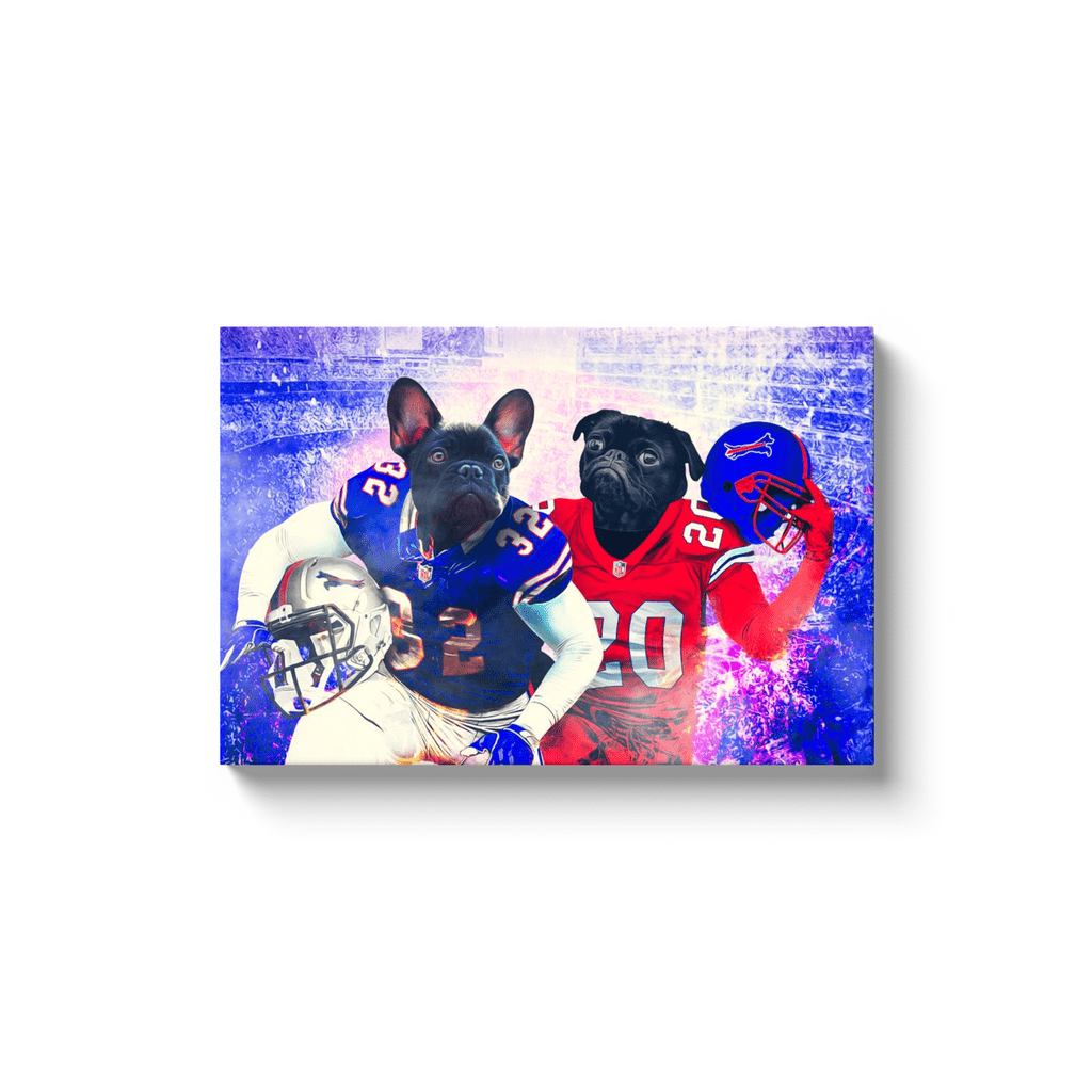 &#39;Buffalo Doggos&#39; Personalized 2 Pet Canvas