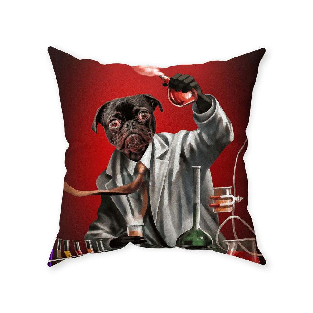 &#39;The Mad Scientist&#39; Personalized Pet Throw Pillow
