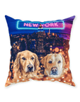 'Doggos of New York' Personalized 2 Pet Throw Pillow