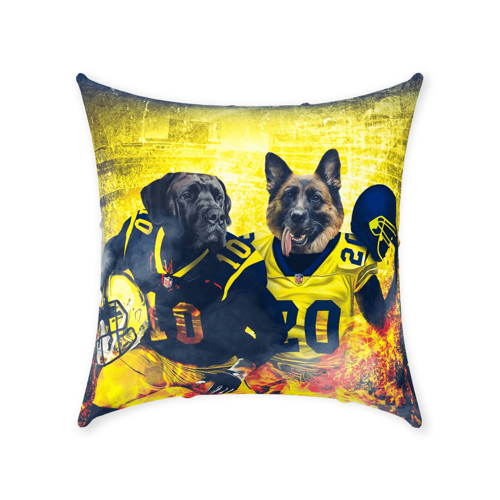 &#39;Michigan Doggos&#39; Personalized 2 Pet Throw Pillow