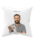 Personalized Modern Pet & Human Throw Pillow
