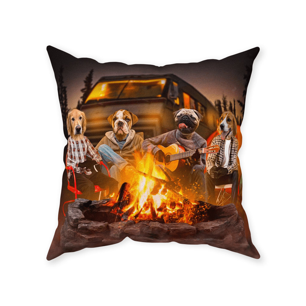 &#39;The Campers&#39; Personalized 4 Pet Throw Pillow