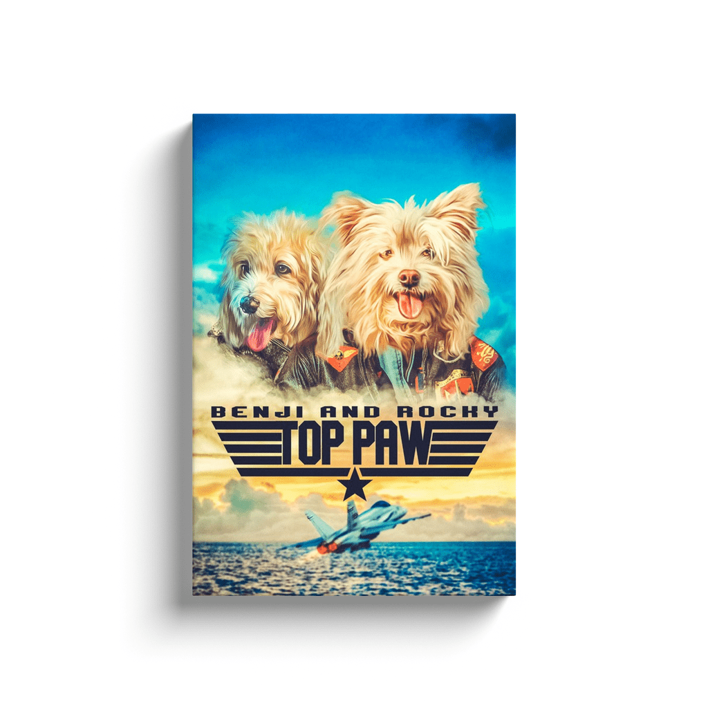 &#39;Top Paw&#39; 2 Pet Personalized Canvas